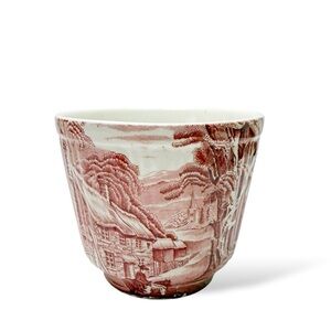 James Kent Old Foley Staffordshire Red Transferware Planter Cachepot England
